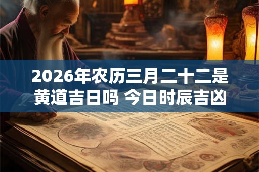 2026年农历三月二十二是黄道吉日吗 今日时辰吉凶