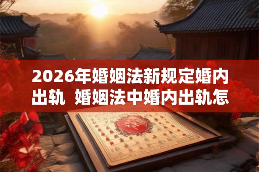 2026年婚姻法新规定婚内出轨 婚姻法中婚内出轨怎么判 2026年婚姻法新规定婚内出轨 婚姻法中婚内出轨怎么判