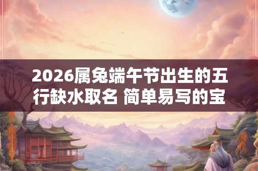 2026属兔端午节出生的五行缺水取名 简单易写的宝宝名字