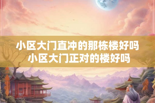 小区大门直冲的那栋楼好吗 小区大门正对的楼好吗
