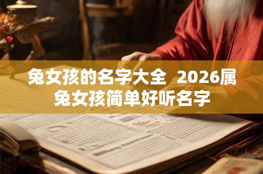 兔女孩的名字大全  2026属兔女孩简单好听名字