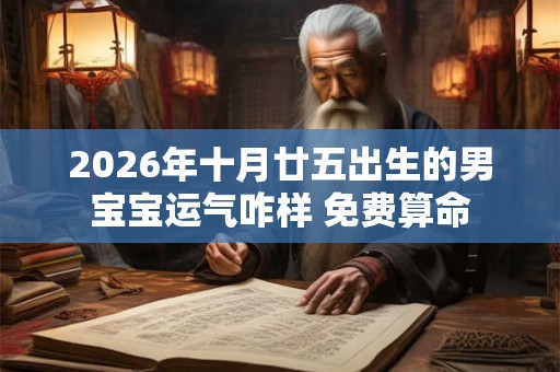 2026年十月廿五出生的男宝宝运气咋样 免费算命