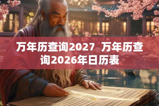 万年历查询2027  万年历查询2026年日历表