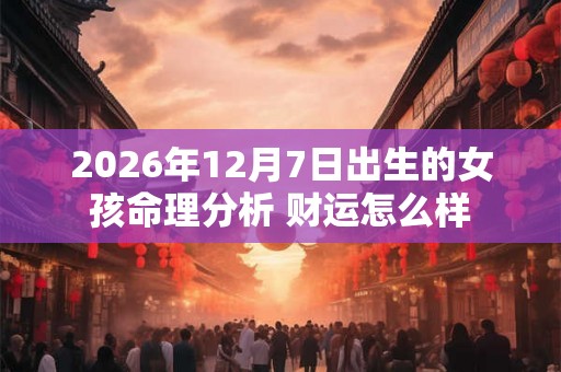 2026年12月7日出生的女孩命理分析 财运怎么样 2026年12月7日出生的女孩命理分析 财运怎么样