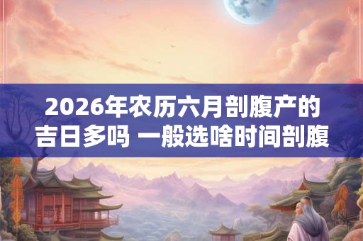 2026年农历六月剖腹产的吉日多吗 一般选啥时间剖腹产