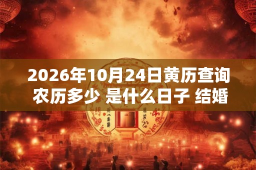 2026年10月24日黄历查询 农历多少 是什么日子 结婚吉时