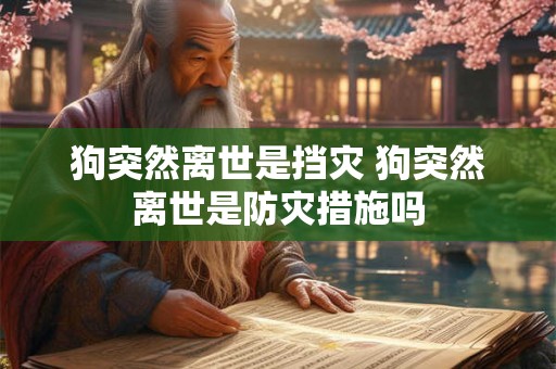 狗突然离世是挡灾 狗突然离世是防灾措施吗