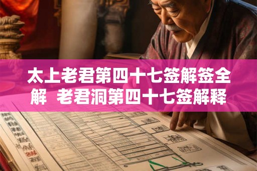 太上老君第四十七签解签全解  老君洞第四十七签解释