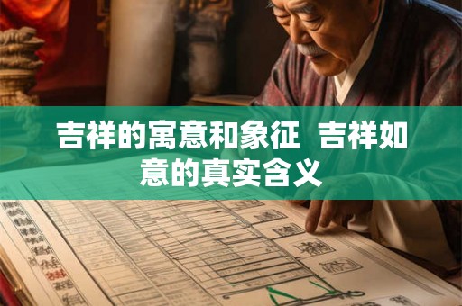 吉祥的寓意和象征  吉祥如意的真实含义