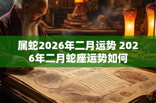 属蛇2026年二月运势 2026年二月蛇座运势如何