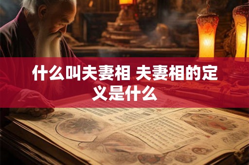 什么叫夫妻相 夫妻相的定义是什么