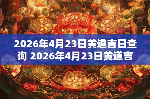 2026年4月23日黄道吉日查询 2026年4月23日黄道吉日是哪一天