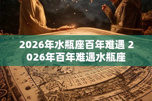 2026年水瓶座百年难遇 2026年百年难遇水瓶座