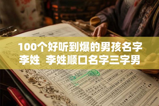 100个好听到爆的男孩名字李姓  李姓顺口名字三字男孩