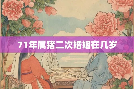 71年属猪二次婚姻在几岁 71年属猪二次婚姻在几岁
