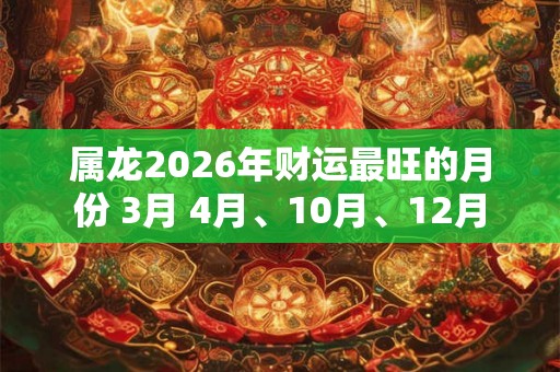 属龙2026年财运最旺的月份 3月 4月、10月、12月