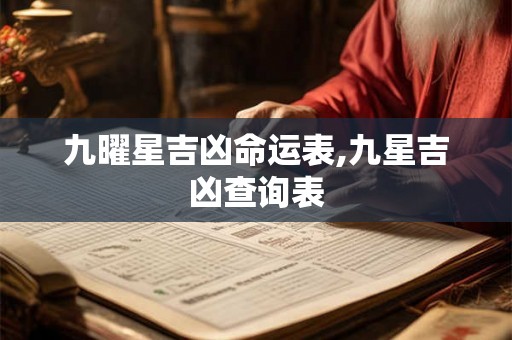 九曜星吉凶命运表,九星吉凶查询表