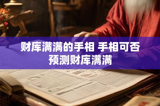 财库满满的手相 手相可否预测财库满满