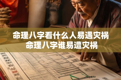 命理八字看什么人易遇灾祸 命理八字谁易遭灾祸