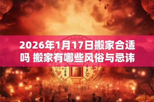 2026年1月17日搬家合适吗 搬家有哪些风俗与忌讳