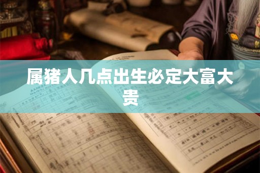 属猪人几点出生必定大富大贵