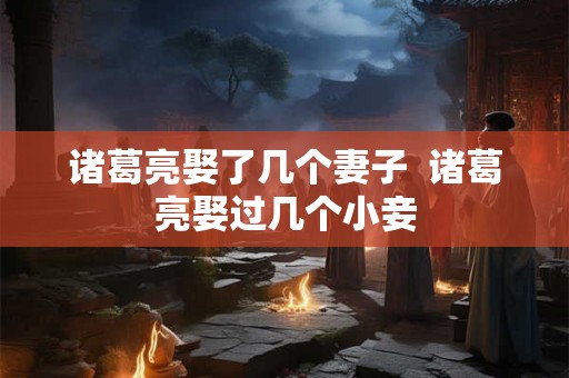 诸葛亮娶了几个妻子  诸葛亮娶过几个小妾