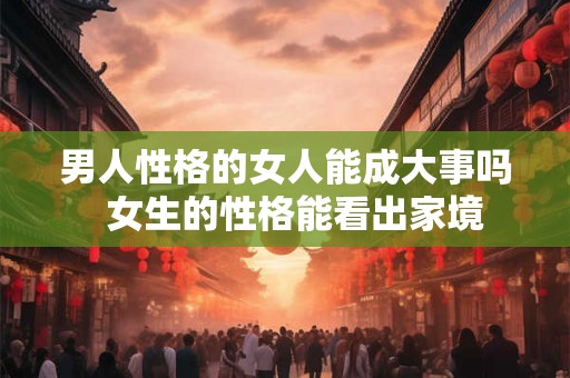 男人性格的女人能成大事吗  女生的性格能看出家境