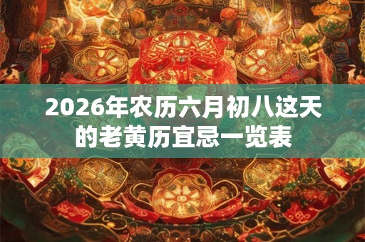 2026年农历六月初八这天的老黄历宜忌一览表 2026年农历六月初八这天的老黄历宜忌一览表