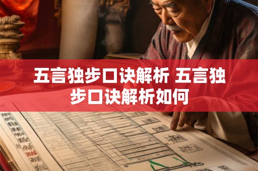 五言独步口诀解析 五言独步口诀解析如何
