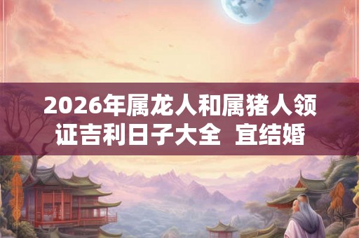 2026年属龙人和属猪人领证吉利日子大全  宜结婚