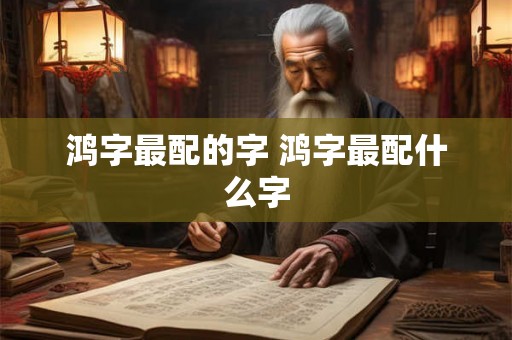 鸿字最配的字 鸿字最配什么字