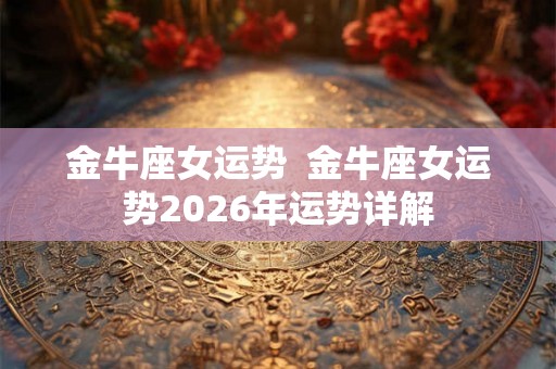 金牛座女运势  金牛座女运势2026年运势详解