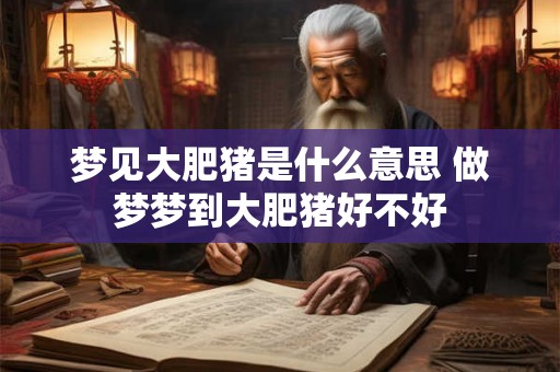 梦见大肥猪是什么意思 做梦梦到大肥猪好不好