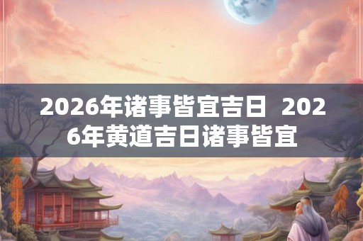 2026年诸事皆宜吉日  2026年黄道吉日诸事皆宜