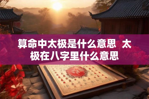 算命中太极是什么意思  太极在八字里什么意思