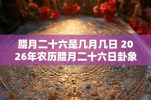 腊月二十六是几月几日 2026年农历腊月二十六日卦象