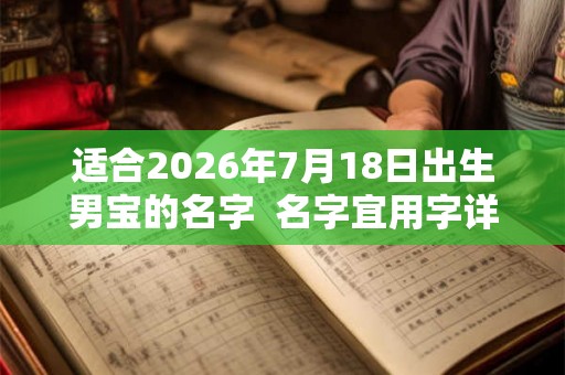 适合2026年7月18日出生男宝的名字  名字宜用字详解