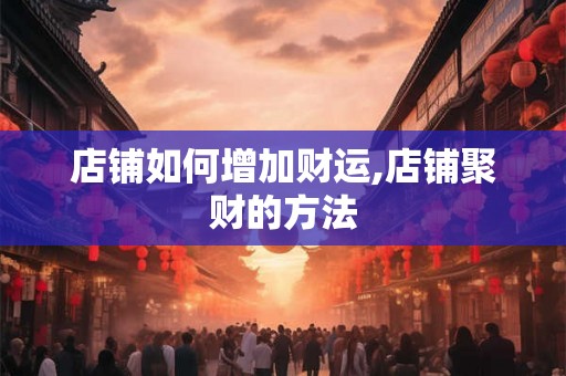 店铺如何增加财运,店铺聚财的方法