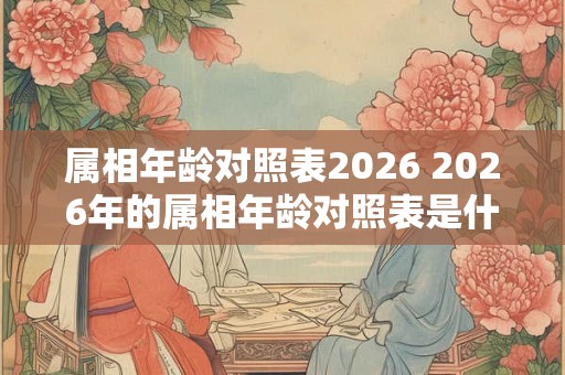 属相年龄对照表2026 2026年的属相年龄对照表是什么如何查找