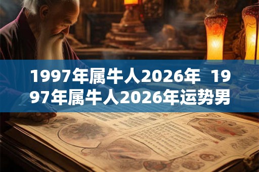 1997年属牛人2026年  1997年属牛人2026年运势男