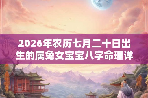 2026年农历七月二十日出生的属兔女宝宝八字命理详解 2026年农历七月二十日出生的属兔女宝宝八字命理详解