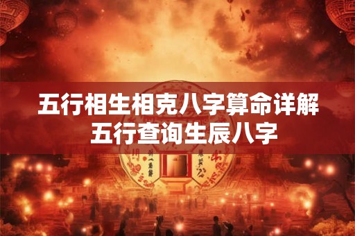 五行相生相克八字算命详解  五行查询生辰八字