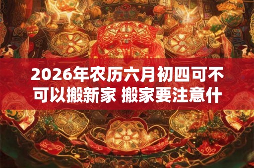 2026年农历六月初四可不可以搬新家 搬家要注意什么