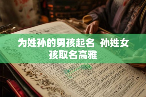 为姓孙的男孩起名  孙姓女孩取名高雅