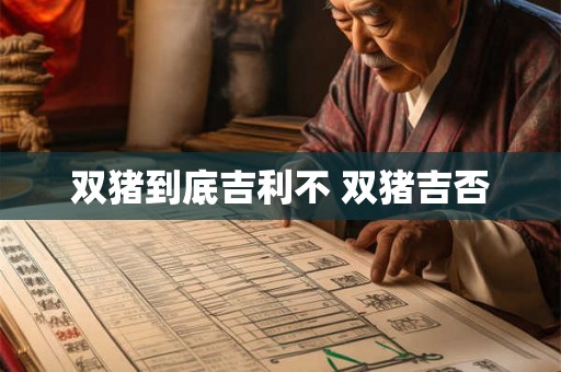 双猪到底吉利不 双猪吉否