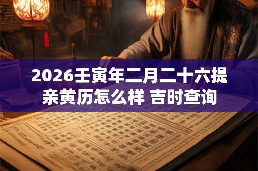 2026壬寅年二月二十六提亲黄历怎么样 吉时查询