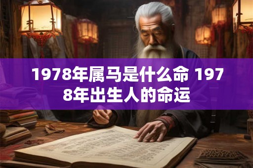 1978年属马是什么命 1978年出生人的命运