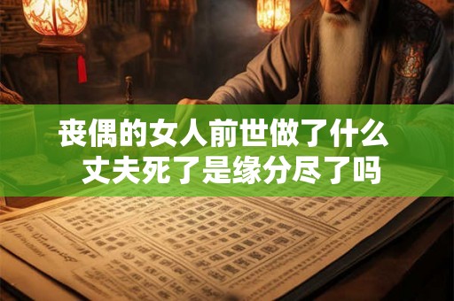丧偶的女人前世做了什么  丈夫死了是缘分尽了吗