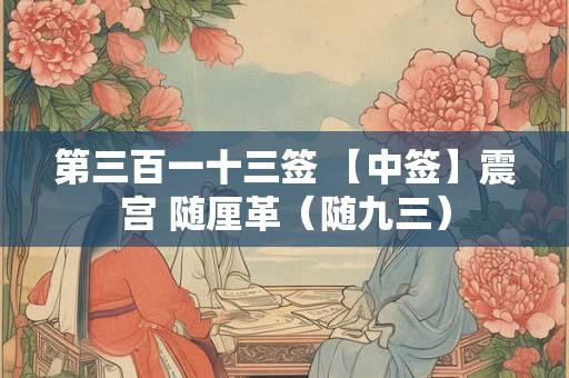 第三百一十三签 【中签】震宫 随厘革（随九三）