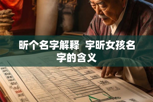 昕个名字解释  宇昕女孩名字的含义